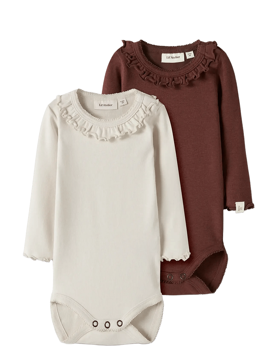 Lil'Atelier - NBFGAYO KOJ 2P LS SLIM BODY LIL - langärmelige bodys - turtledove - 1