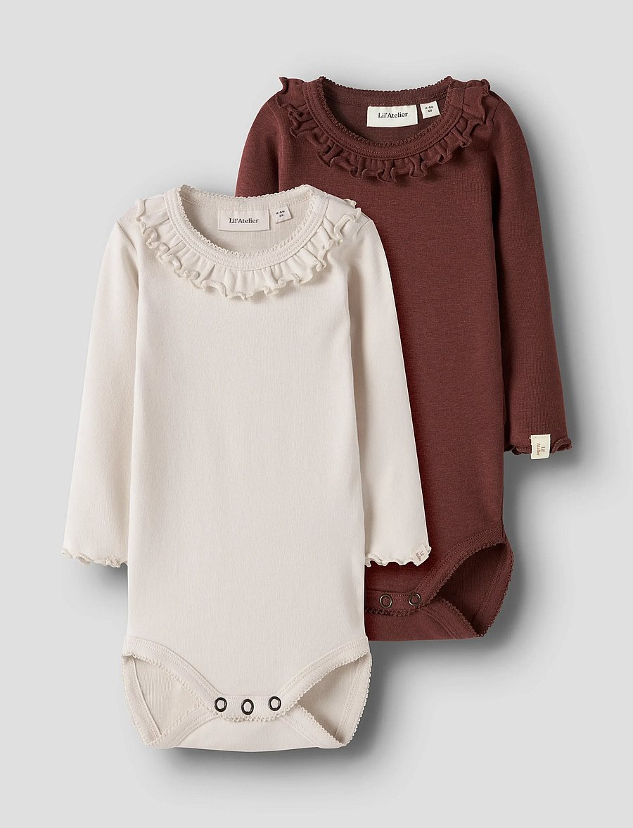 Lil'Atelier - NBFGAYO KOJ 2P LS SLIM BODY LIL - langärmelige bodys - turtledove - 0
