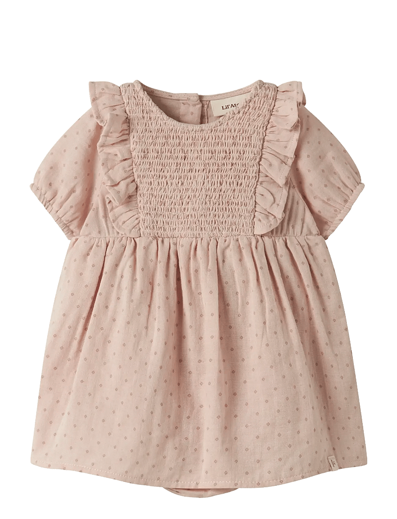 Lil'Atelier - NBFDEMBE SS LOOSE BODY DRESS LIL - kortärmade babyklänningar - peach whip - 0