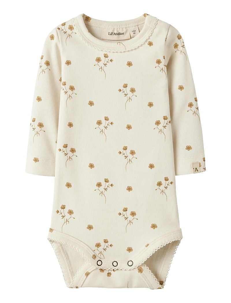 Lil'Atelier - NBFLAYO SIG LS SLIM BODY LIL - långärmade bodies - coconut milk - 0