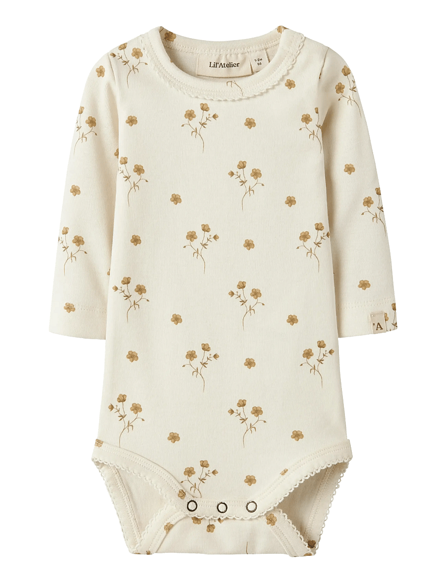 Lil'Atelier - NBFLAYO SIG LS SLIM BODY LIL - langærmede bodyer - coconut milk - 0