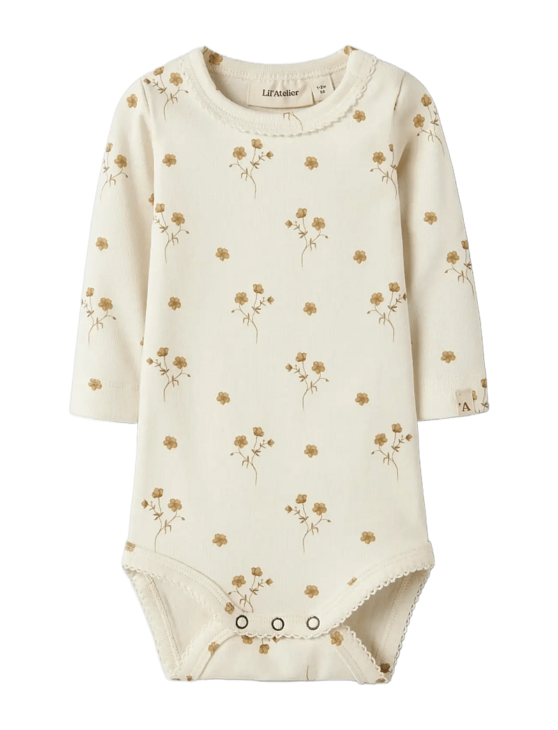 Lil'Atelier - NBFLAYO SIG LS SLIM BODY LIL - långärmade bodies - coconut milk - 2