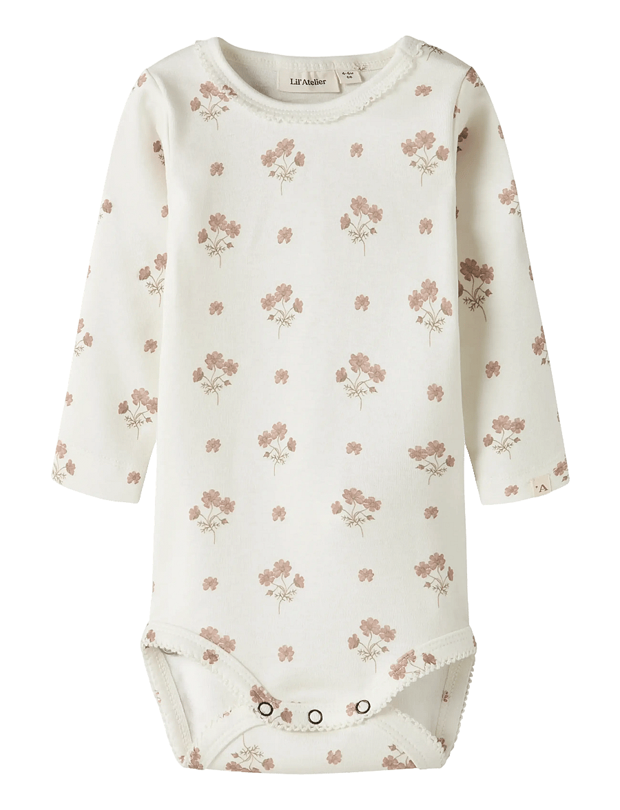 Lil'Atelier - NBFLAYO SIG LS SLIM BODY LIL - langærmede bodyer - coconut milk - 0