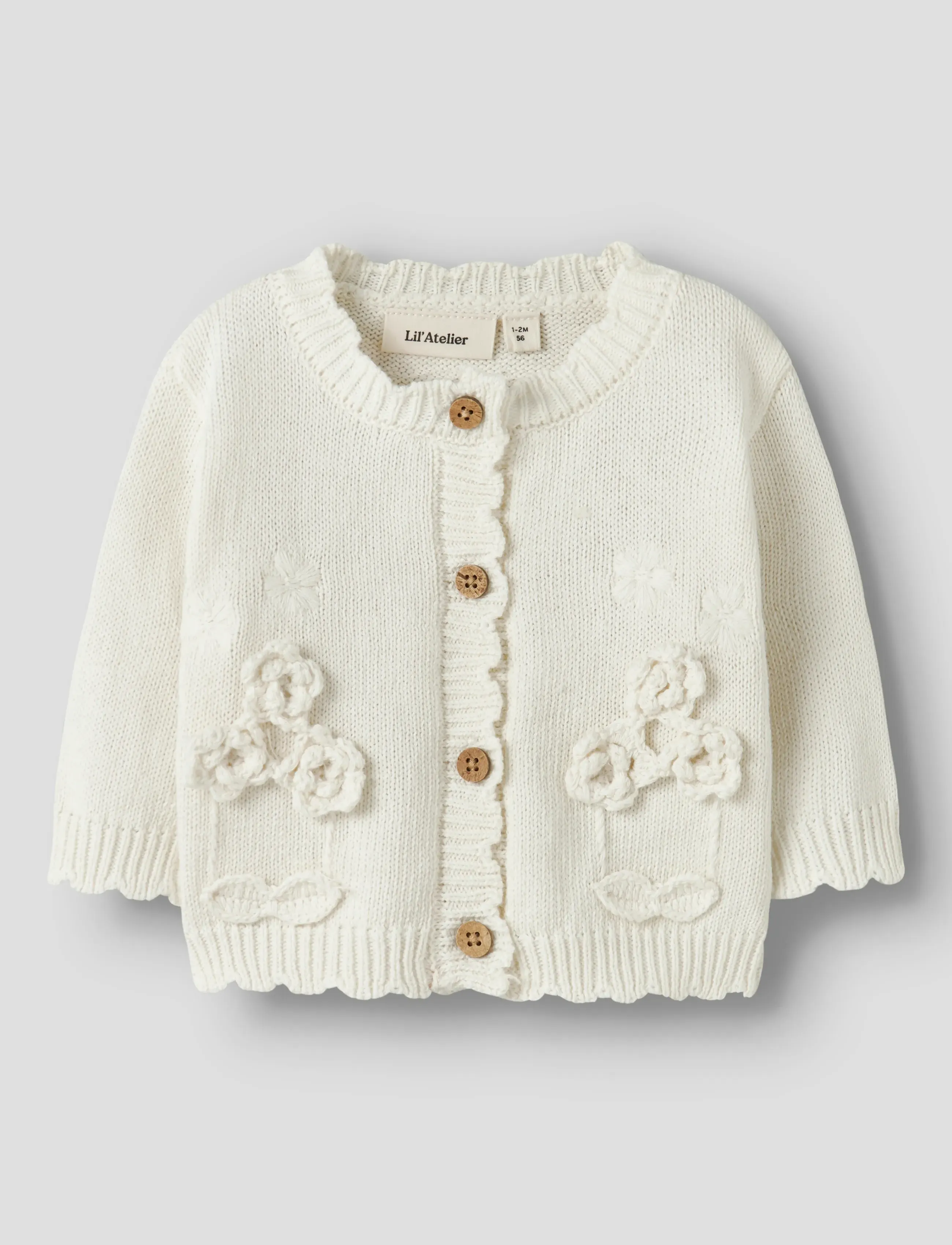 Lil'Atelier NBFDOLA LS KNIT CARD LIL - Neuleet - COCONUT MILK / cream