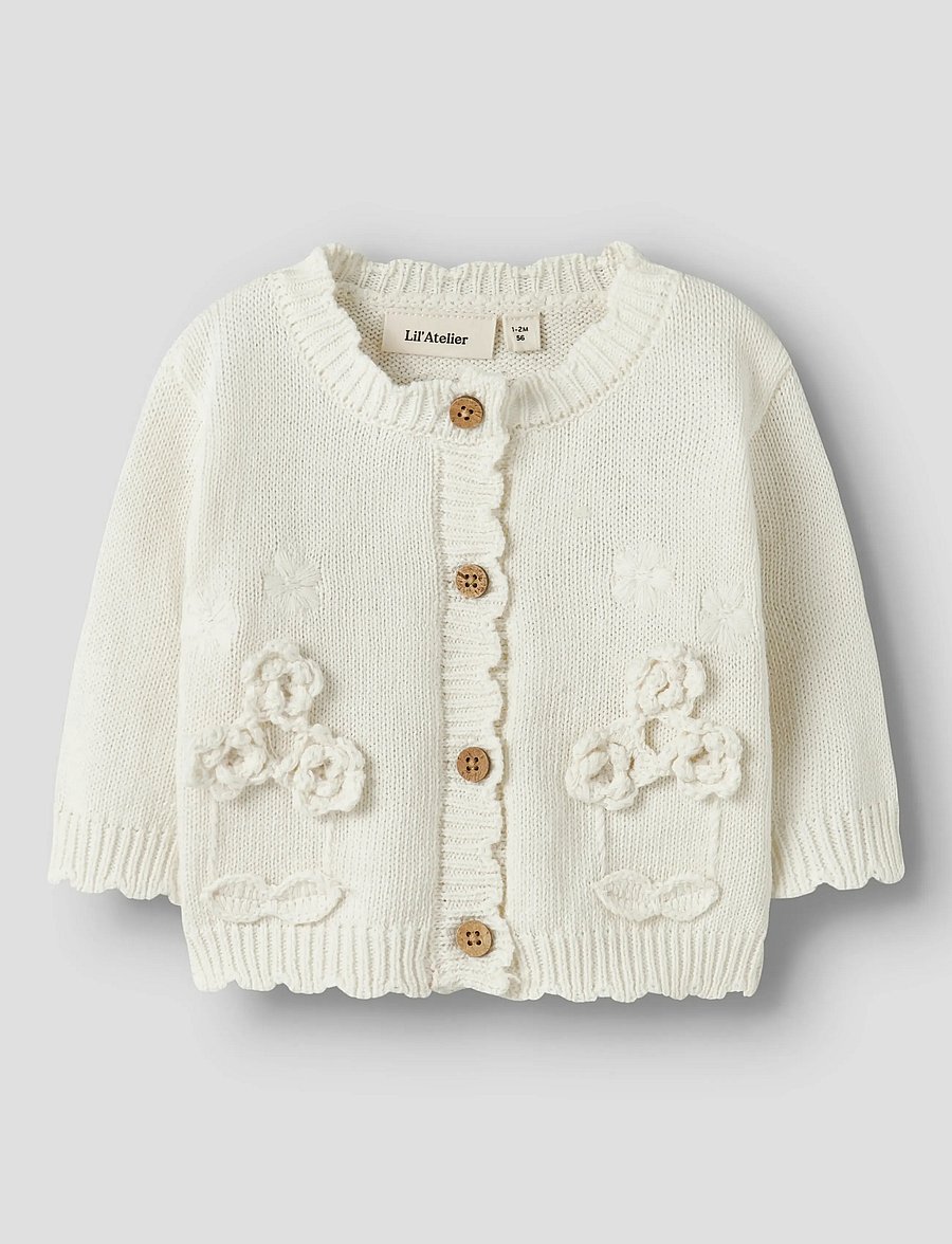 Lil'Atelier - NBFDOLA LS KNIT CARD LIL - coconut milk - 0