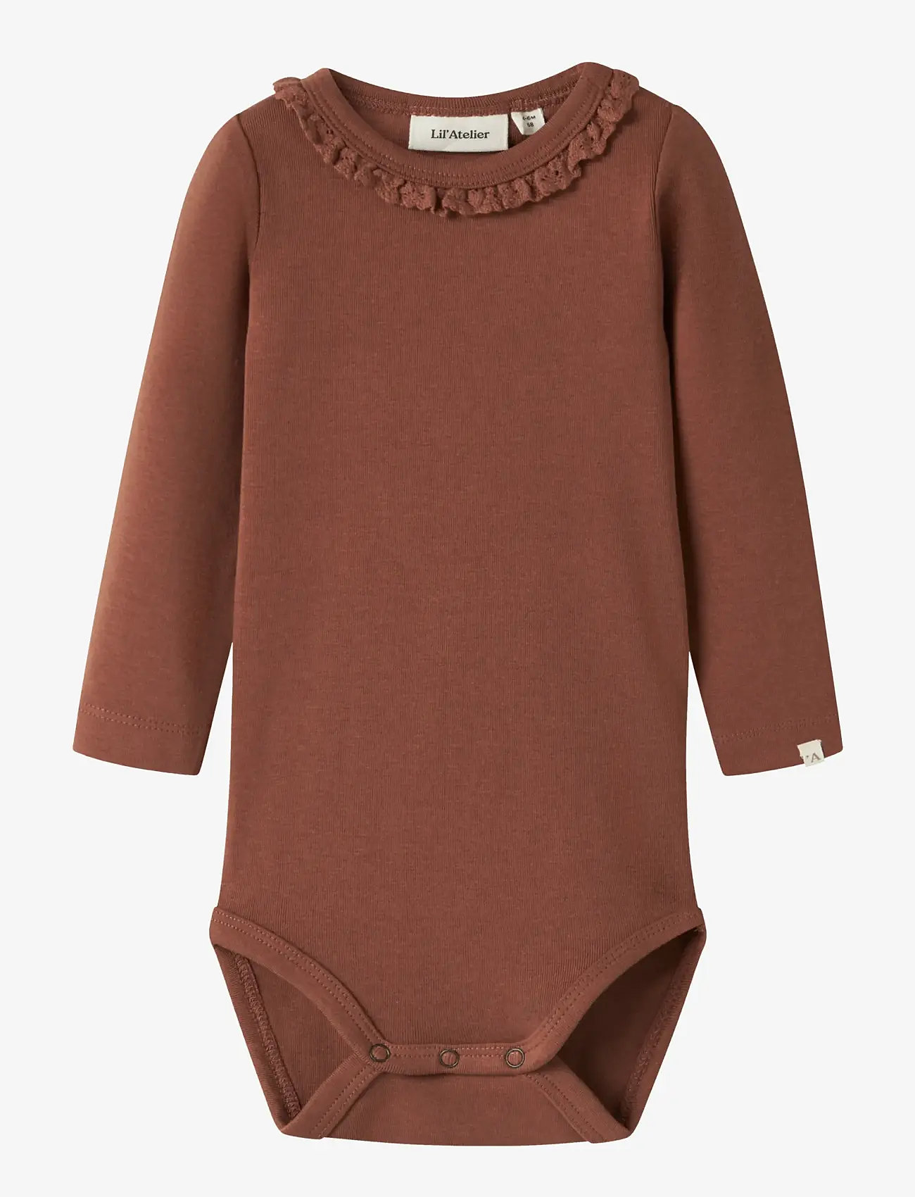 Lil'Atelier - NBFLAYO SUP LS SLIM BODY SOLID LIL - långärmade bodysuits - maple syrup - 0