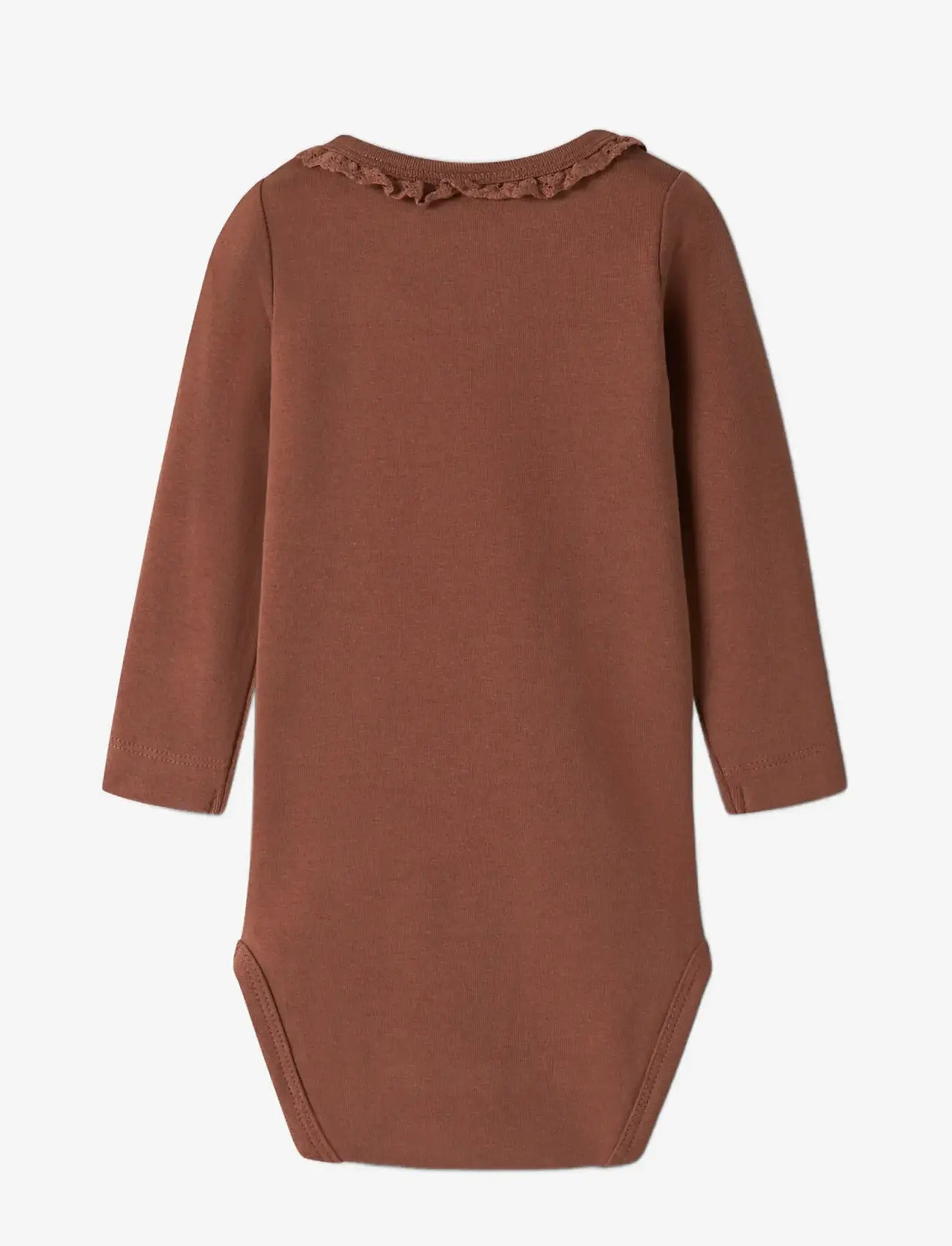 Lil'Atelier - NBFLAYO SUP LS SLIM BODY SOLID LIL - långärmade bodysuits - maple syrup - 1