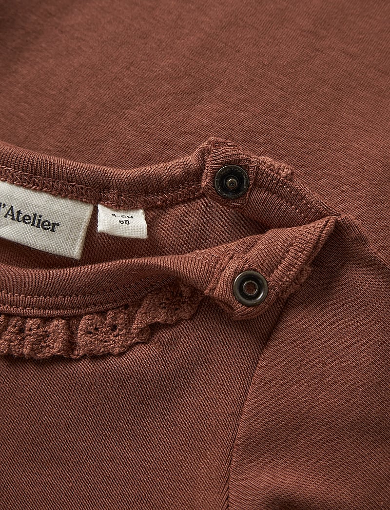 Lil'Atelier - NBFLAYO SUP LS SLIM BODY SOLID LIL - långärmade bodysuits - maple syrup - 2
