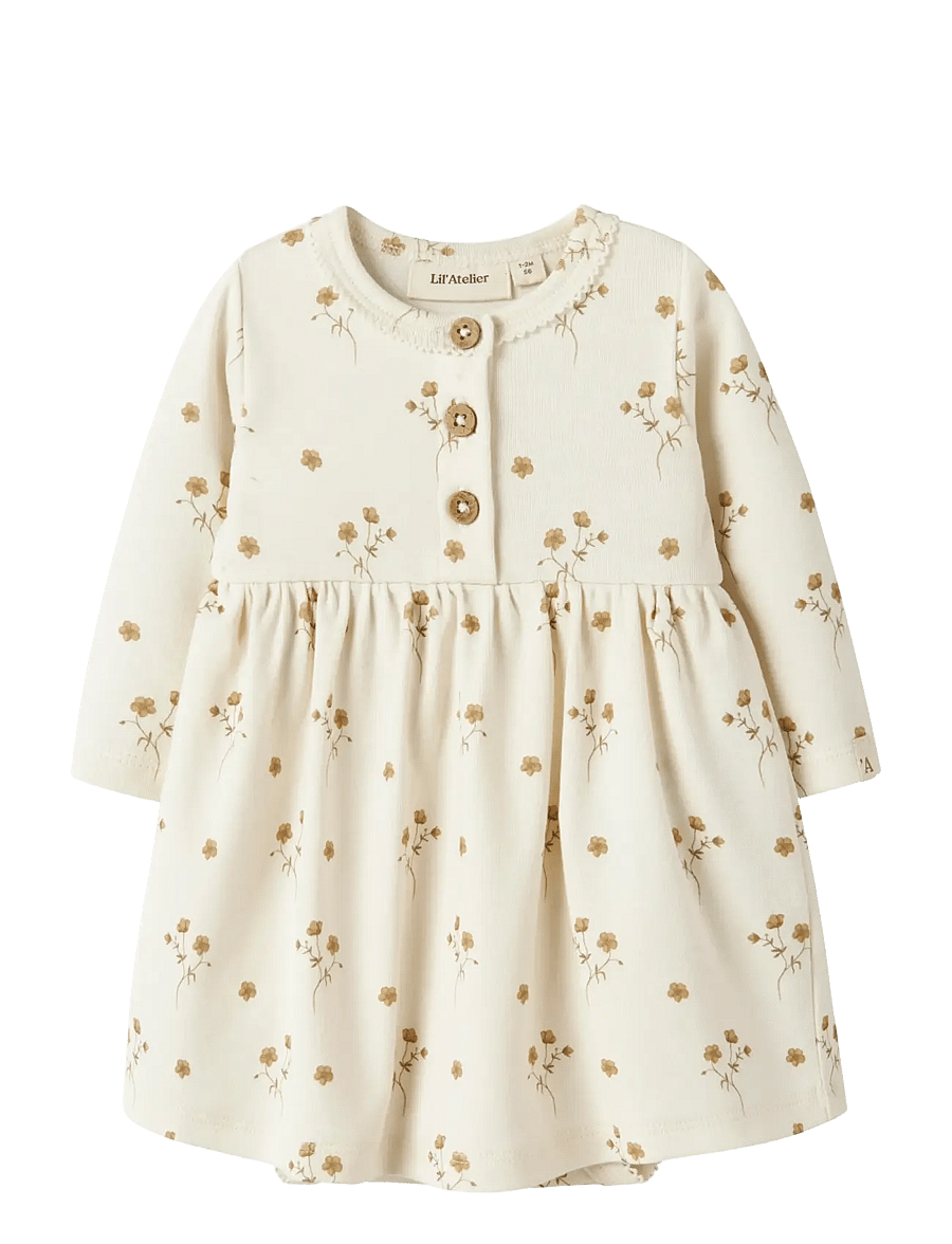Lil'Atelier - NBFLAYO SIF LS BODY DRESS LIL - robes pour bébés à manches longues - coconut milk - 0