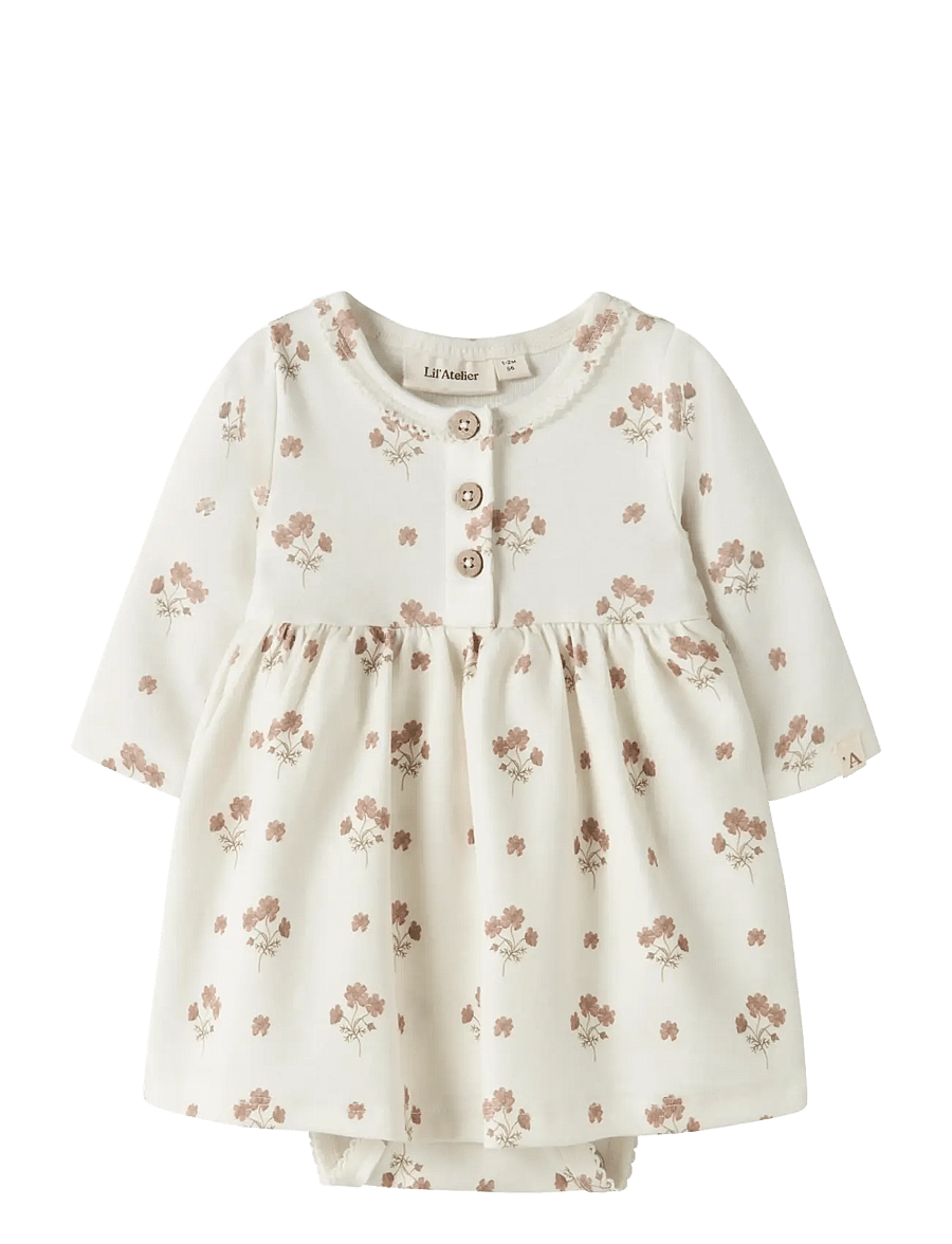 Lil'Atelier - NBFLAYO SIF LS BODY DRESS LIL - robes pour bébés à manches longues - coconut milk - 0