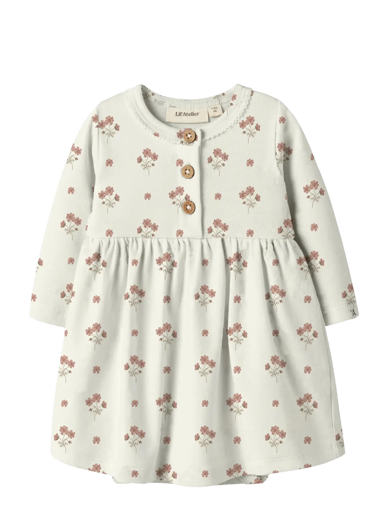 Lil'Atelier - NBFLAYO SIF LS BODY DRESS LIL - langærmede babykjoler - coconut milk - 2