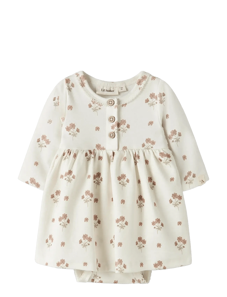 Lil'Atelier - NBFLAYO SIF LS BODY DRESS LIL - robes pour bébés à manches longues - coconut milk - 3
