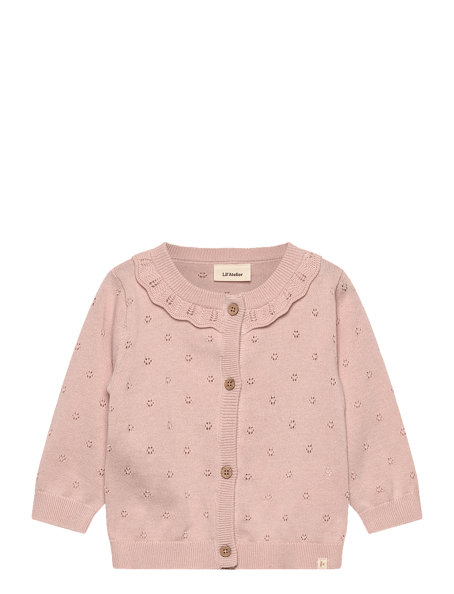 Lil'Atelier - NBFDORINA LS KNIT CARD LIL - gilets - peach whip - 0