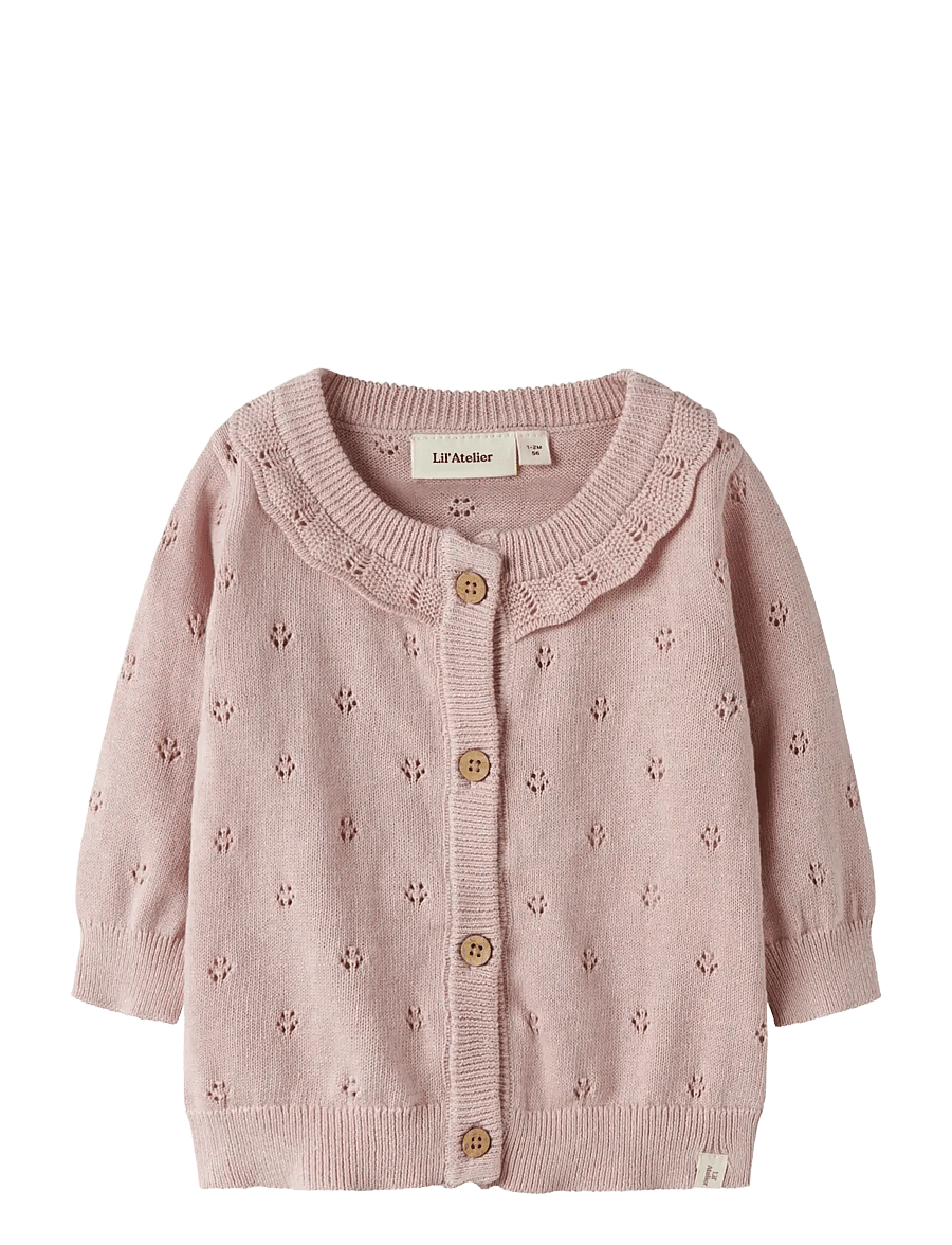 Lil'Atelier - NBFDORINA LS KNIT CARD LIL - gilets - peach whip - 2