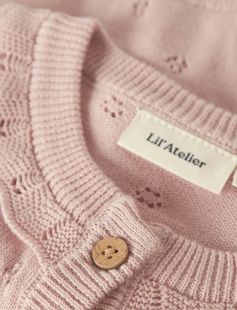 Lil'Atelier - NBFDORINA LS KNIT CARD LIL - cardigans - peach whip - 4