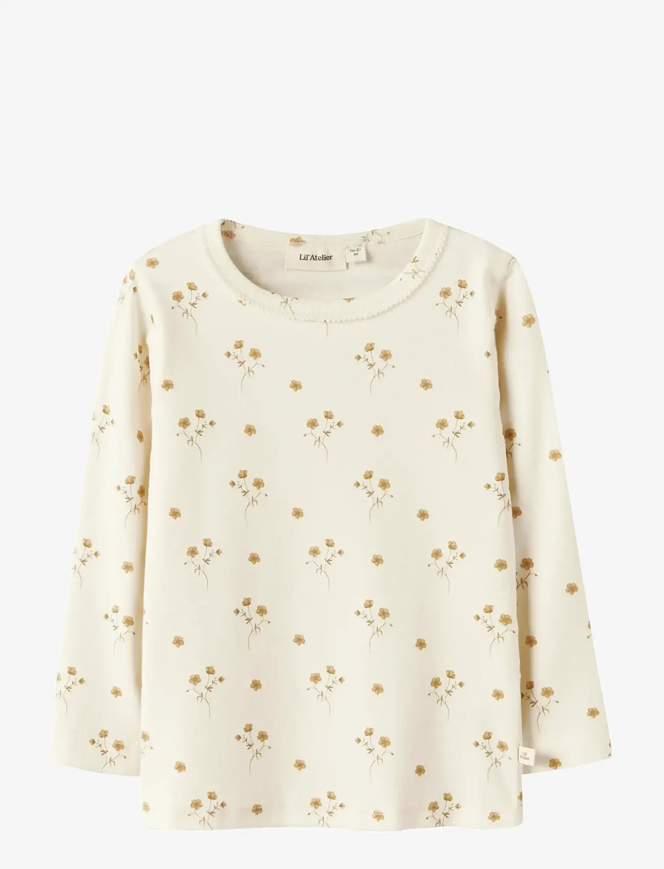 Lil'Atelier - NMFLAYO SIG LS SLIM TOP LIL - langærmede t-shirts - coconut milk - 1