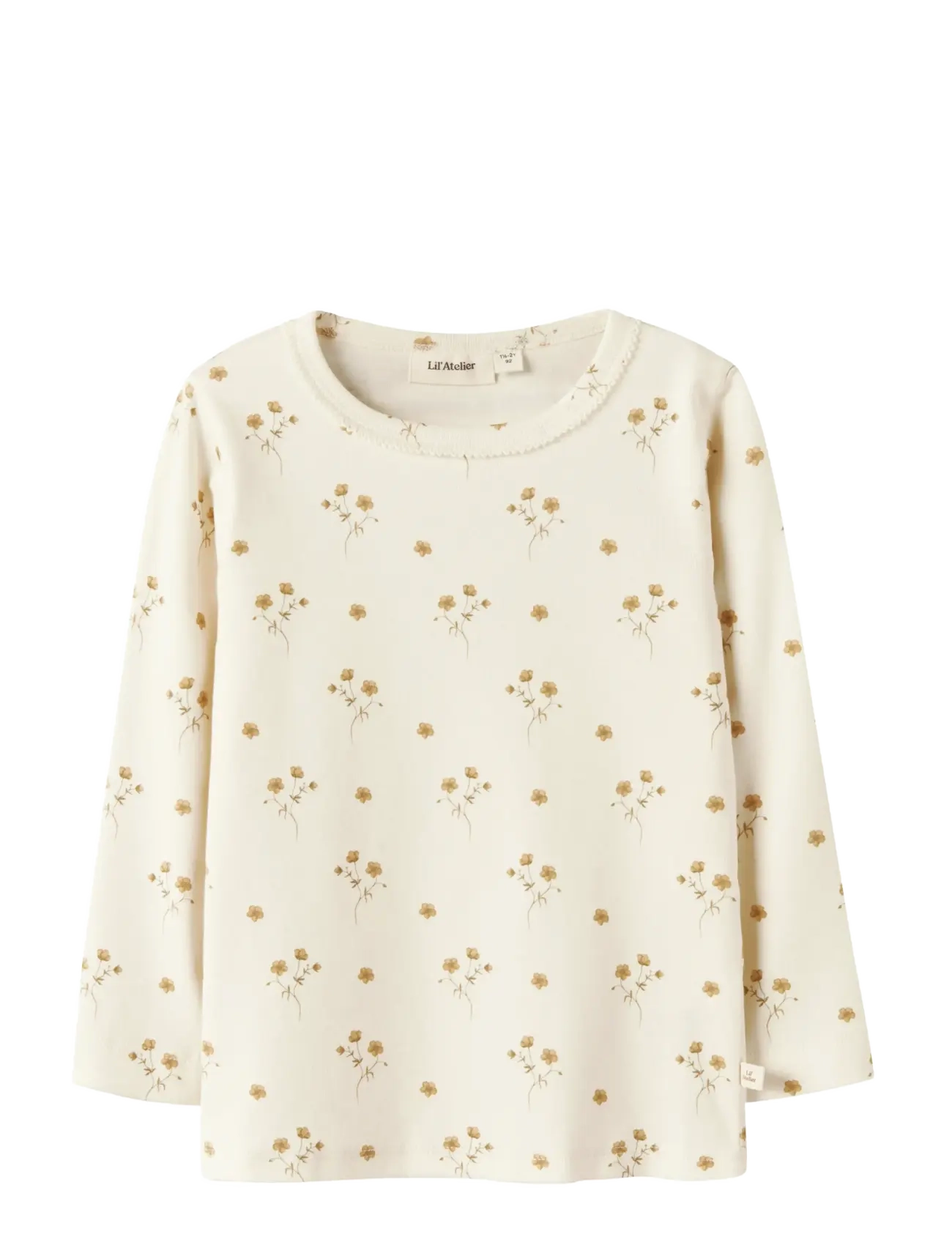 Lil'Atelier NMFLAYO SIG LS SLIM TOP LIL - Overdele - COCONUT MILK / cream