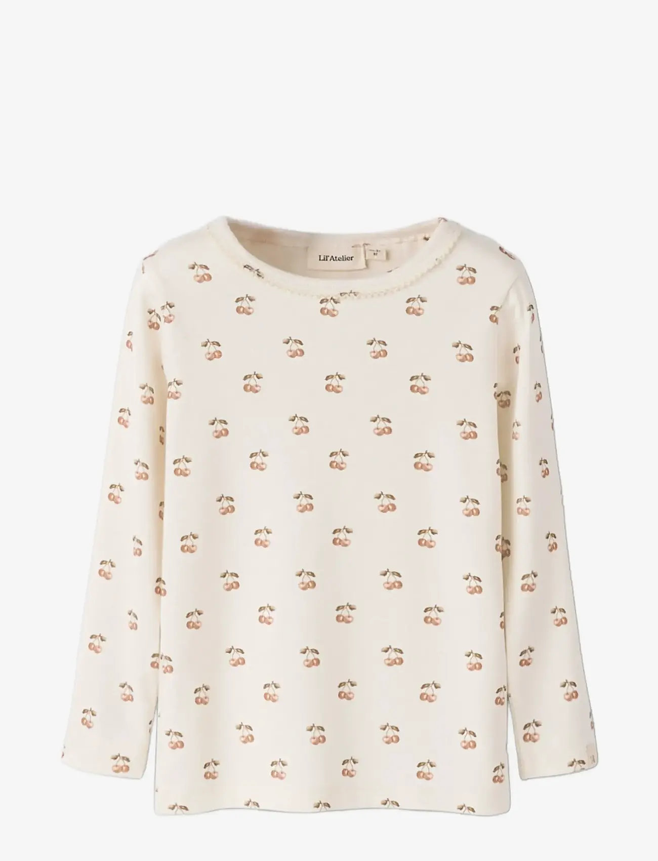Lil'Atelier - NMFLAYO SIG LS SLIM TOP LIL - långärmade t-shirts - coconut milk - 0
