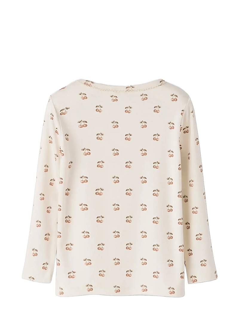 Lil'Atelier - NMFLAYO SIG LS SLIM TOP LIL - långärmade t-shirts - coconut milk - 1