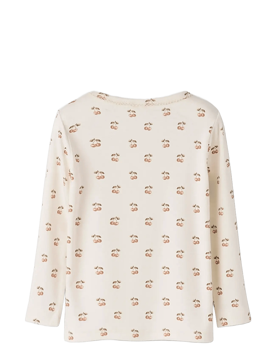 Lil'Atelier - NMFLAYO SIG LS SLIM TOP LIL - pikkade varrukatega t-särgid - coconut milk - 1