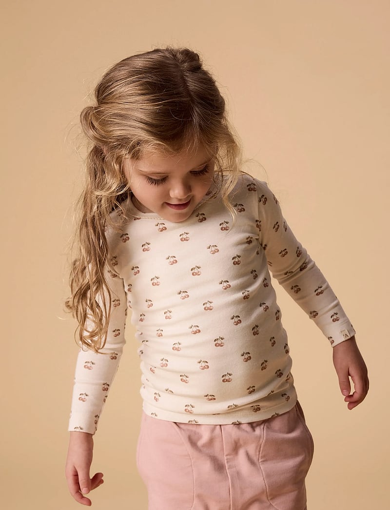 Lil'Atelier - NMFLAYO SIG LS SLIM TOP LIL - långärmade t-shirts - coconut milk - 2