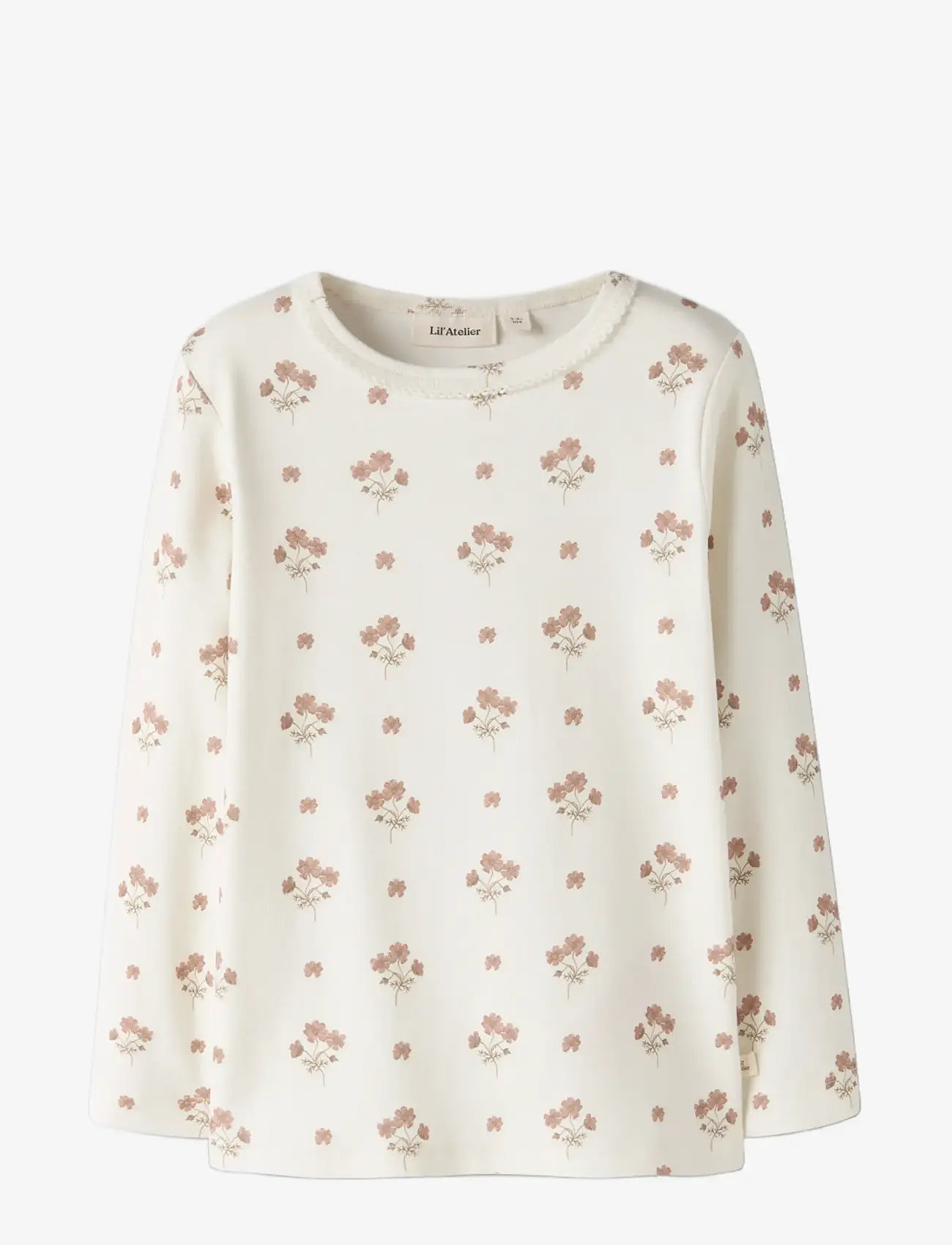 Lil'Atelier - NMFLAYO SIG LS SLIM TOP LIL - langærmede - coconut milk - 0
