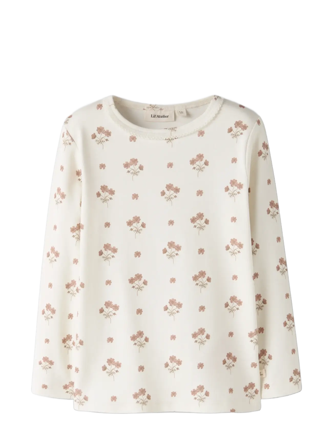 Lil'Atelier - NMFLAYO SIG LS SLIM TOP LIL - långärmade t-shirts - coconut milk - 0