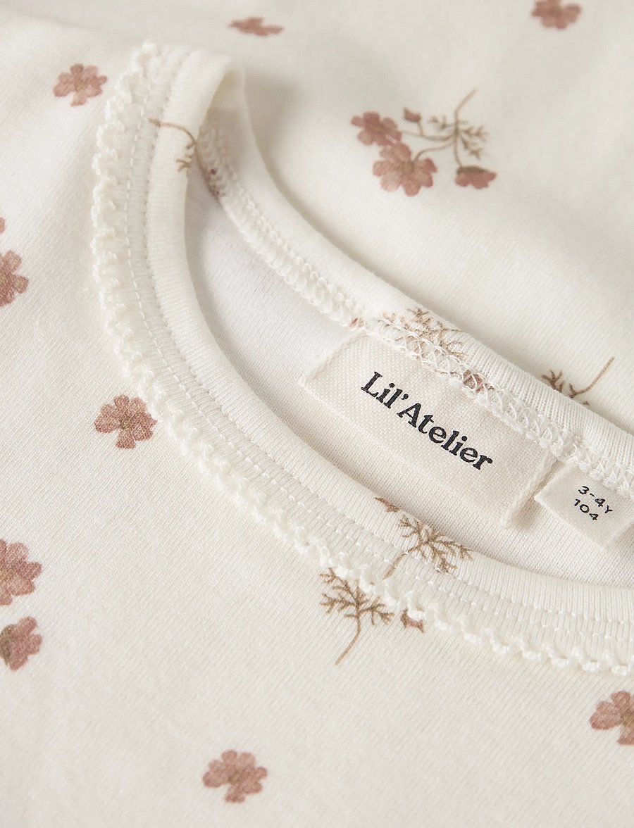 Lil'Atelier - NMFLAYO SIG LS SLIM TOP LIL - långärmade t-shirts - coconut milk - 1