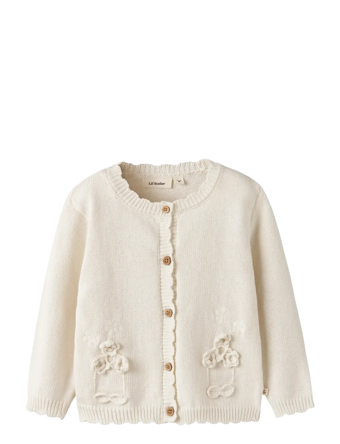 Lil'Atelier NMFDOLA LS KNIT CARD LIL - Nauji modeliai sandėlyje - COCONUT MILK / cream