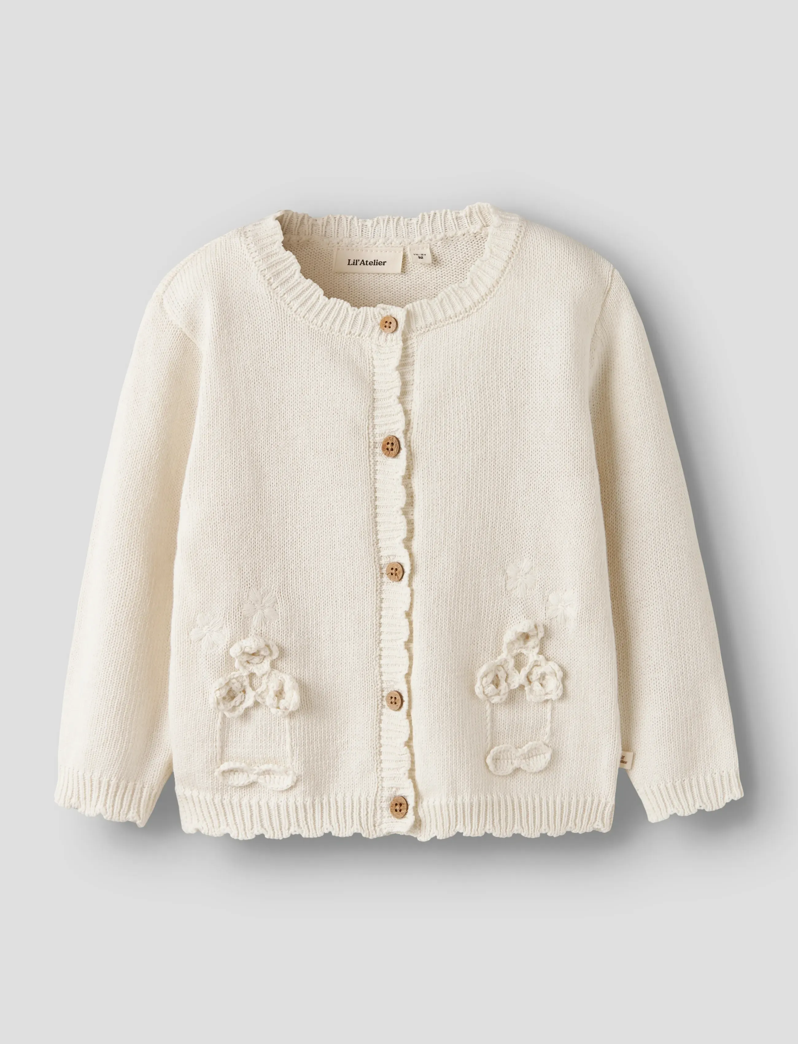 Lil'Atelier NMFDOLA LS KNIT CARD LIL - Jakas - COCONUT MILK / cream