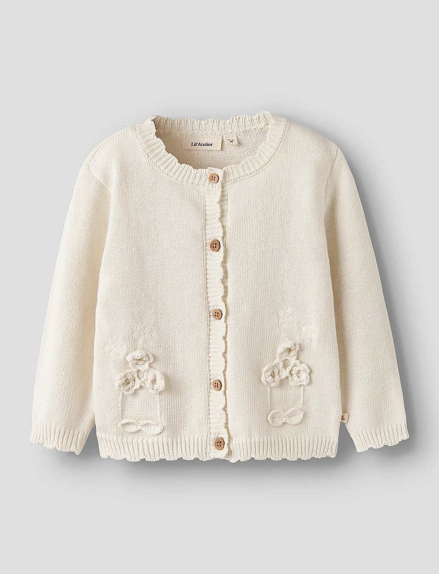 Lil'Atelier - NMFDOLA LS KNIT CARD LIL - cardigans - coconut milk - 0