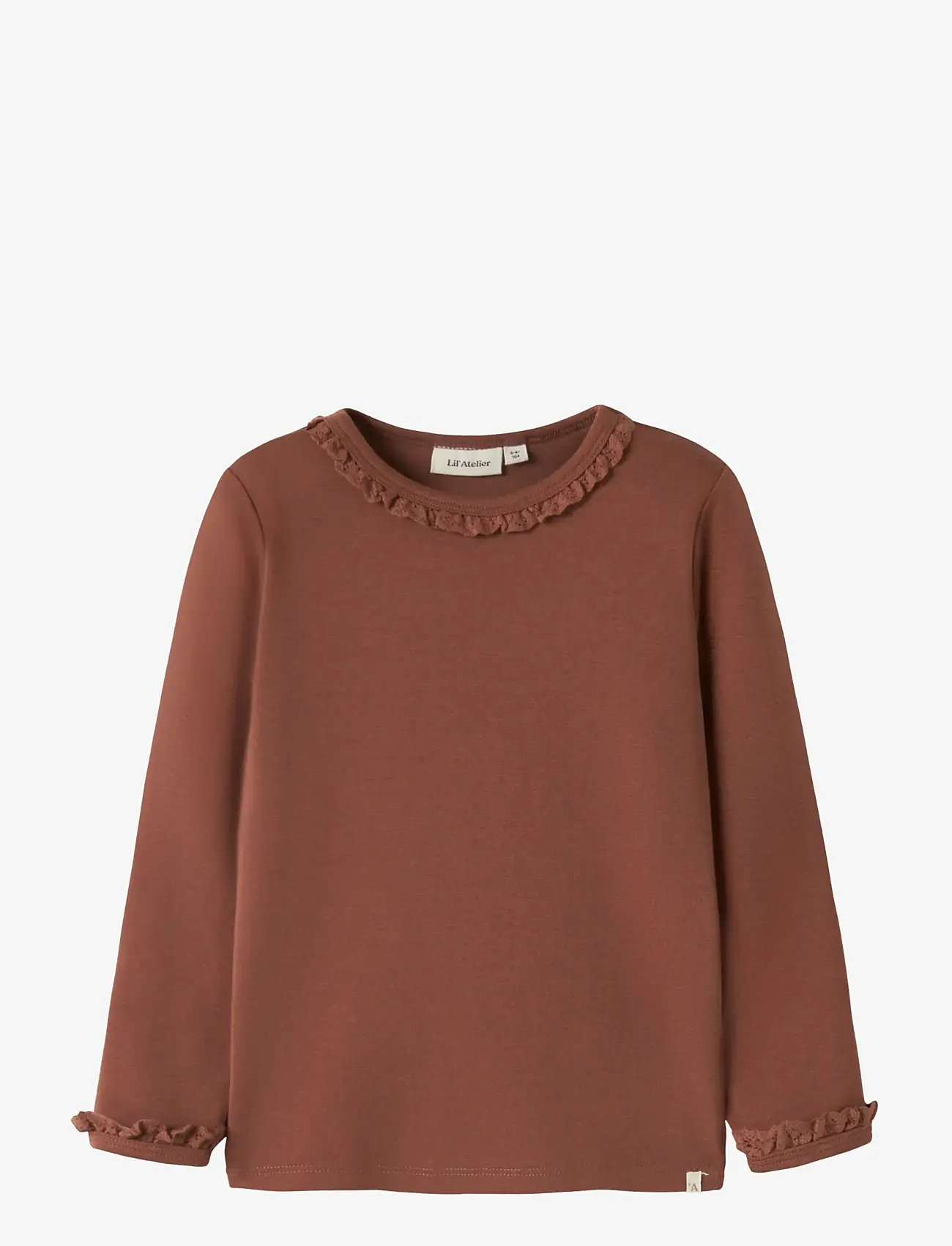 Lil'Atelier - NMFLAYO SUP LS SLIM TOP SOLID LIL - langærmede t-shirts - maple syrup - 0