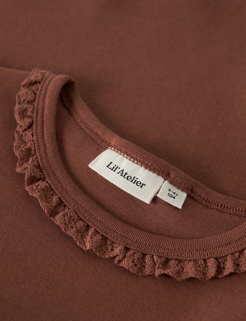 Lil'Atelier - NMFLAYO SUP LS SLIM TOP SOLID LIL - langærmede t-shirts - maple syrup - 2