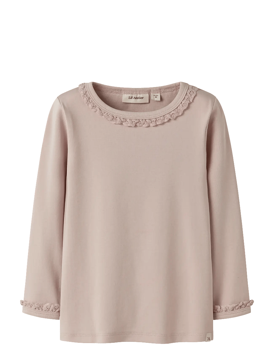 Lil'Atelier - NMFLAYO SUP LS SLIM TOP SOLID LIL - langærmede t-shirts - peach whip - 0