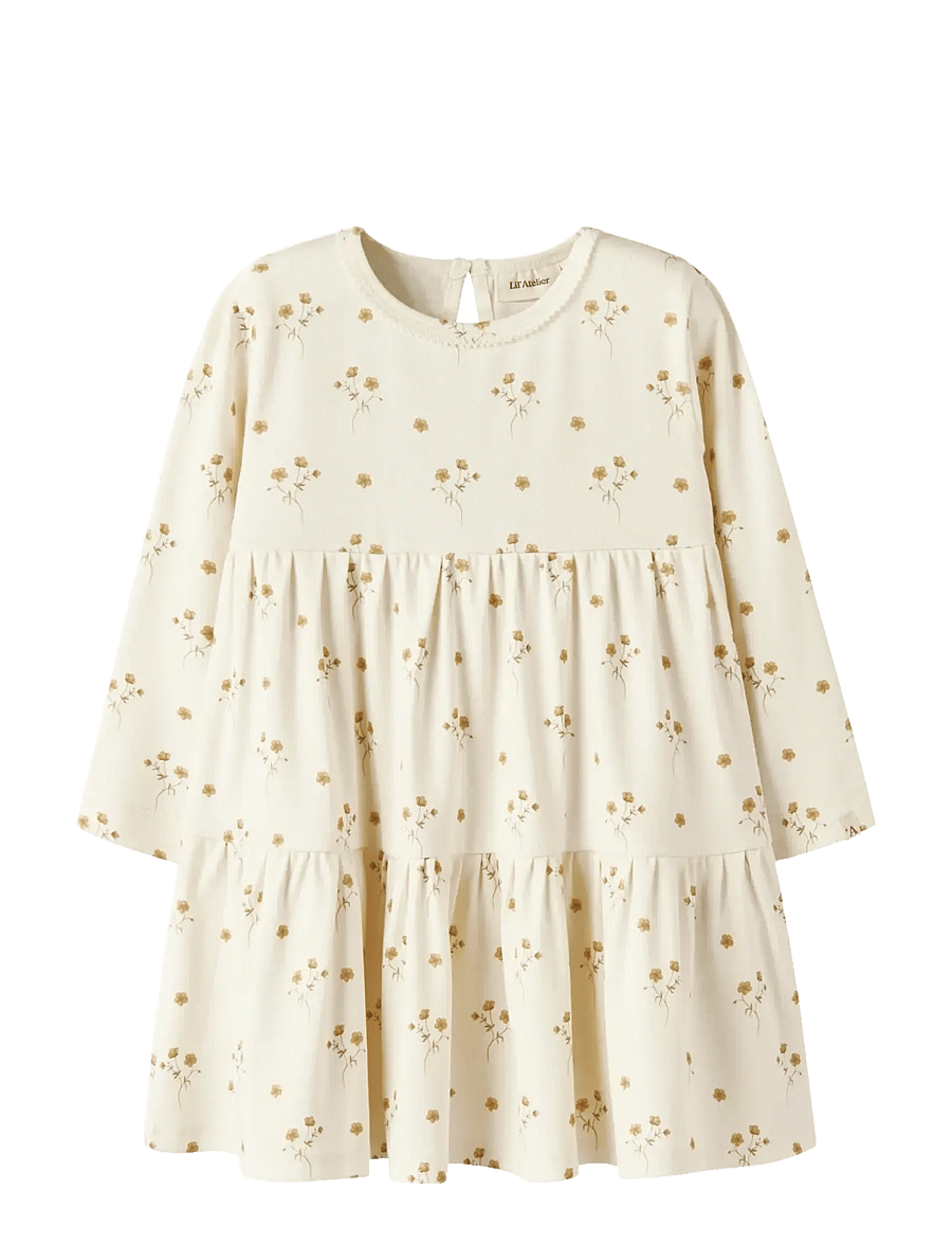Lil'Atelier - NMFLAYO SIF LS DRESS LIL - langærmede babykjoler - coconut milk - 1