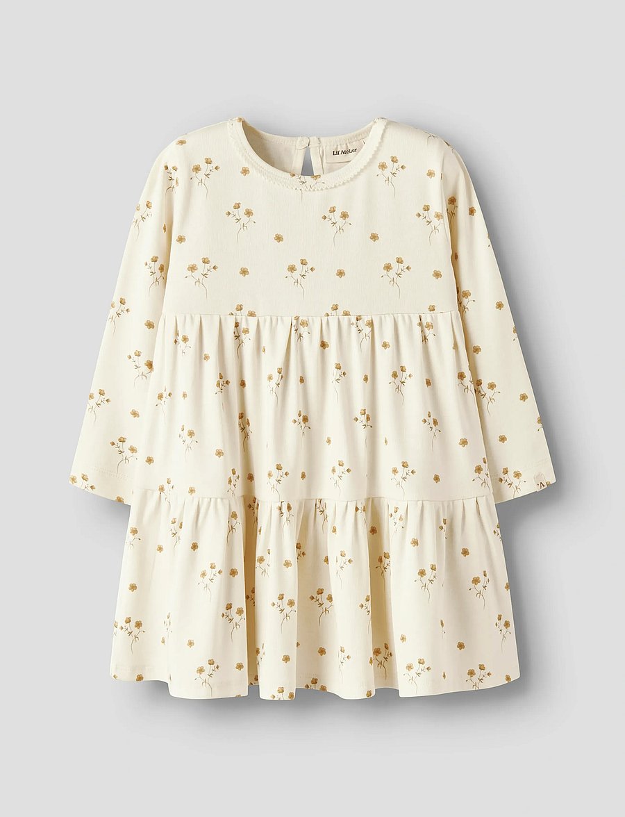 Lil'Atelier - NMFLAYO SIF LS DRESS LIL - langærmede babykjoler - coconut milk - 0