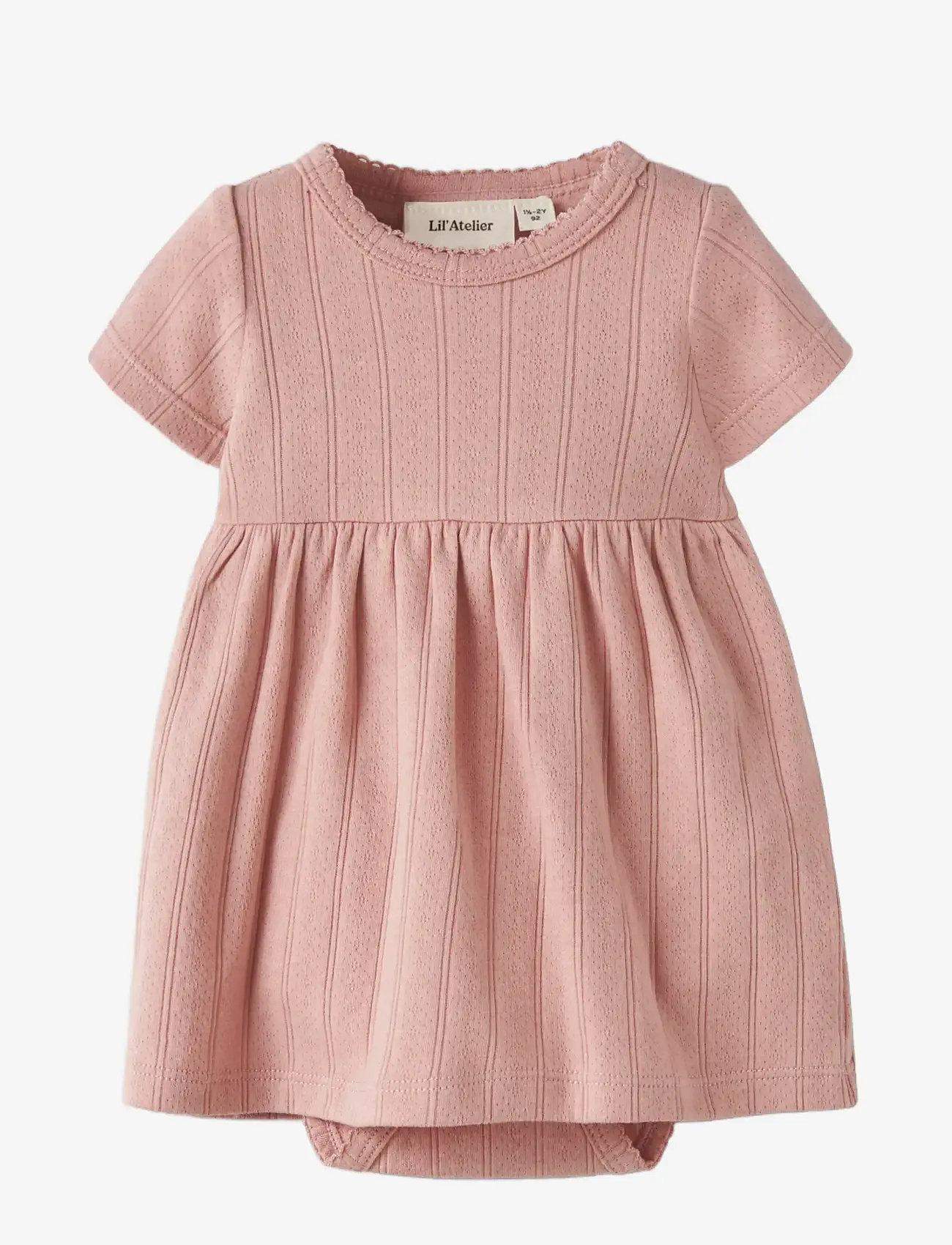 Lil'Atelier - NBFFALINA SS BODY DRESS LIL - short-sleeved baby dresses - misty rose - 0