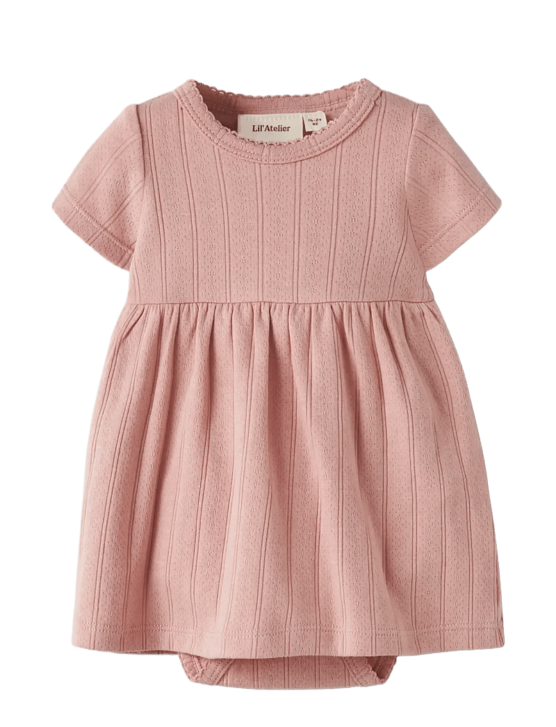 Lil'Atelier - NBFFALINA SS BODY DRESS LIL - short-sleeved baby dresses - misty rose - 0