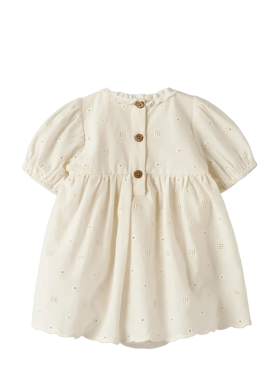 Lil'Atelier - NBFFLORES SS BODY DRESS LIL - kurzärmelige babykleider - coconut milk - 1