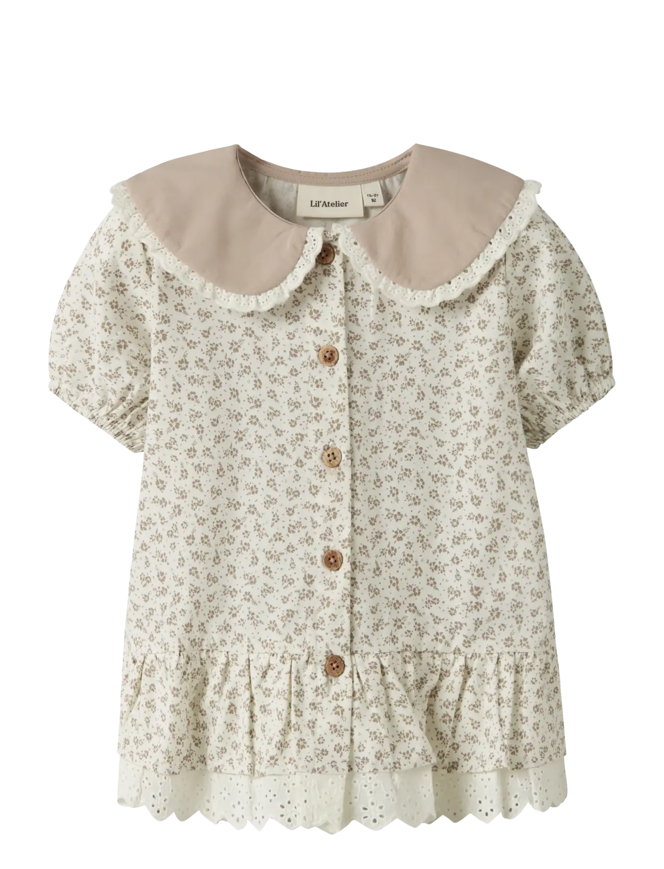 Lil'Atelier Nmffjola Ss Loose Shirt Lil, 98, Shirts, Creme - Short-sleeved Kinder