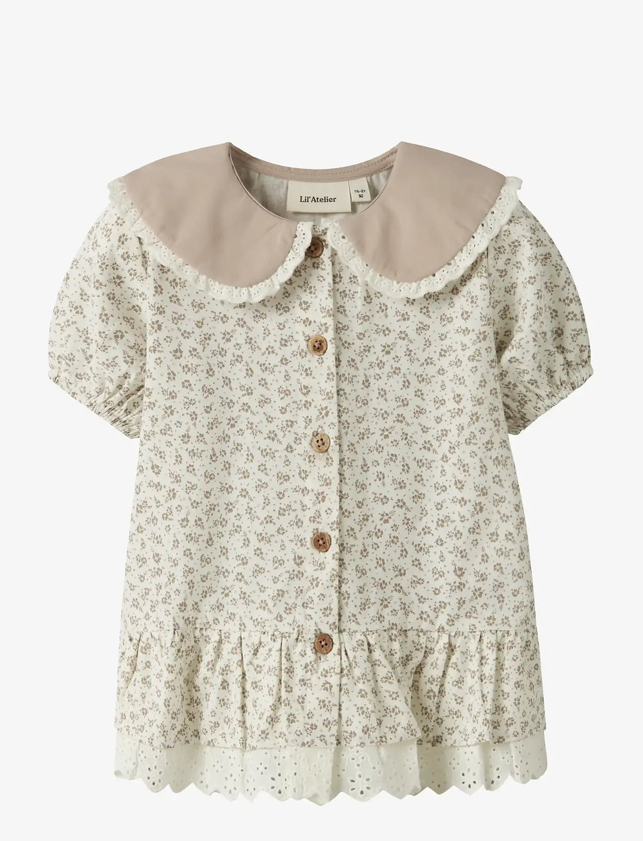Lil'Atelier - NMFFJOLA SS LOOSE SHIRT LIL - kurzärmlige hemden - coconut milk - 0