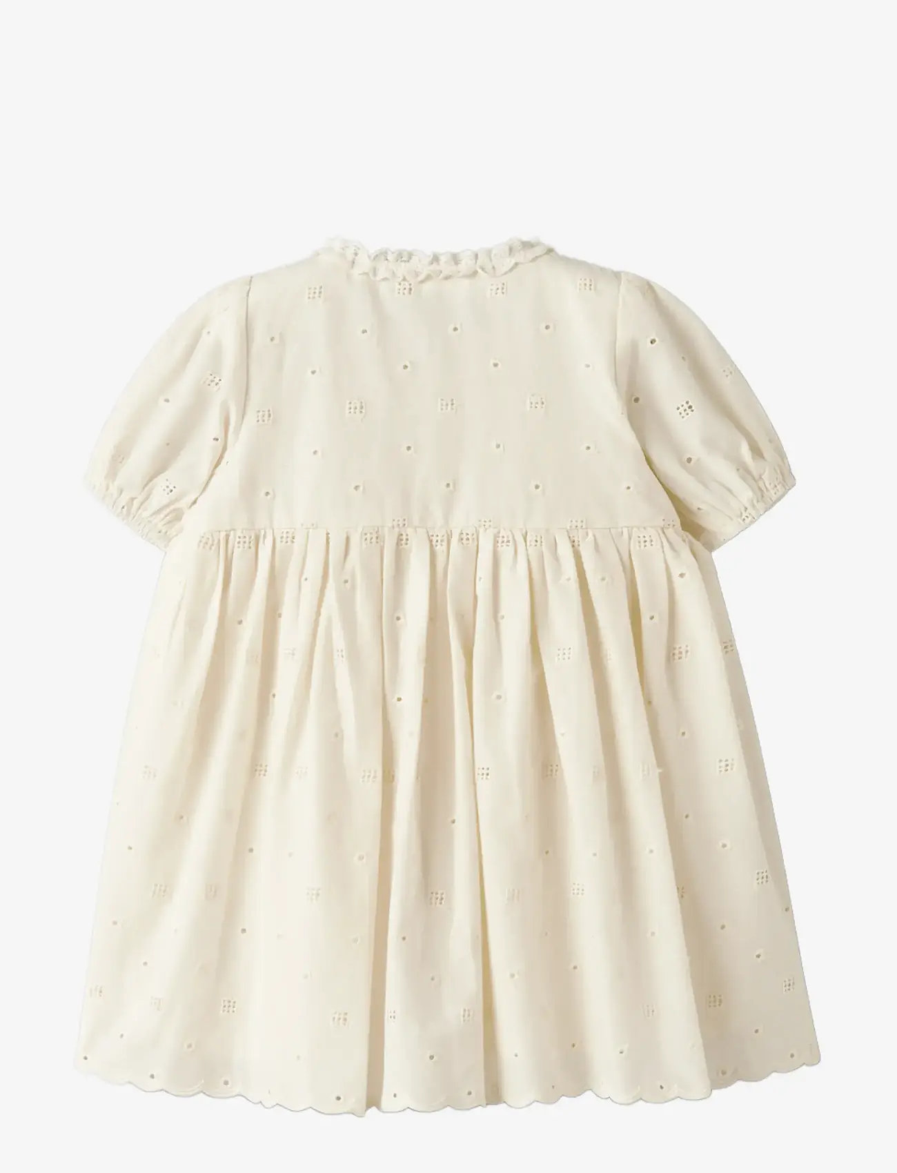 Lil'Atelier - NMFFLORES SS DRESS LIL - short-sleeved baby dresses - coconut milk - 1