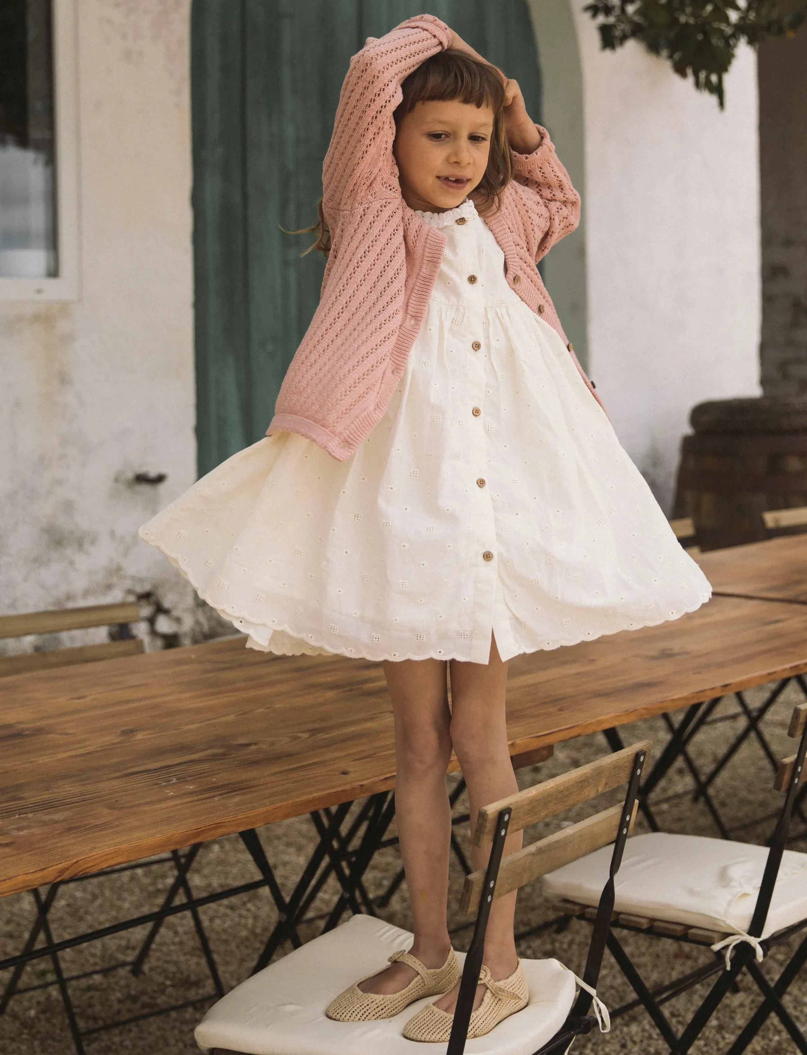 Lil'Atelier - NMFFLORES SS DRESS LIL - kortärmade babyklänningar - coconut milk - 2