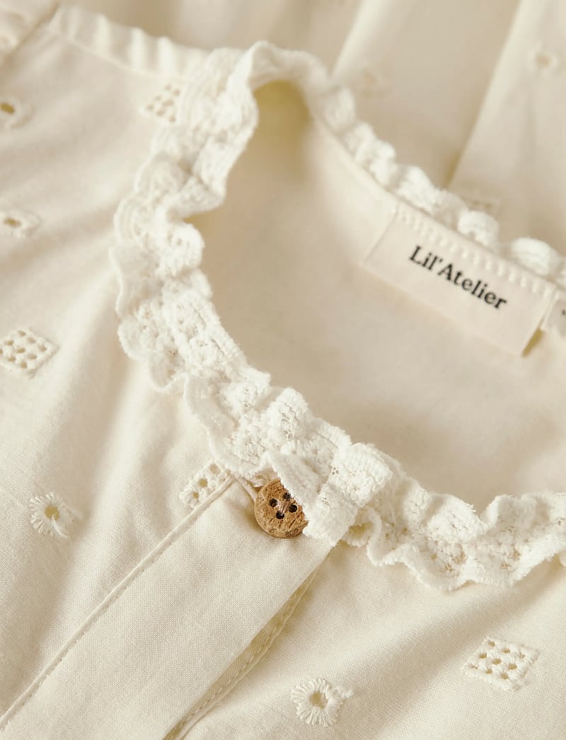 Lil'Atelier - NMFFLORES SS DRESS LIL - short-sleeved baby dresses - coconut milk - 4