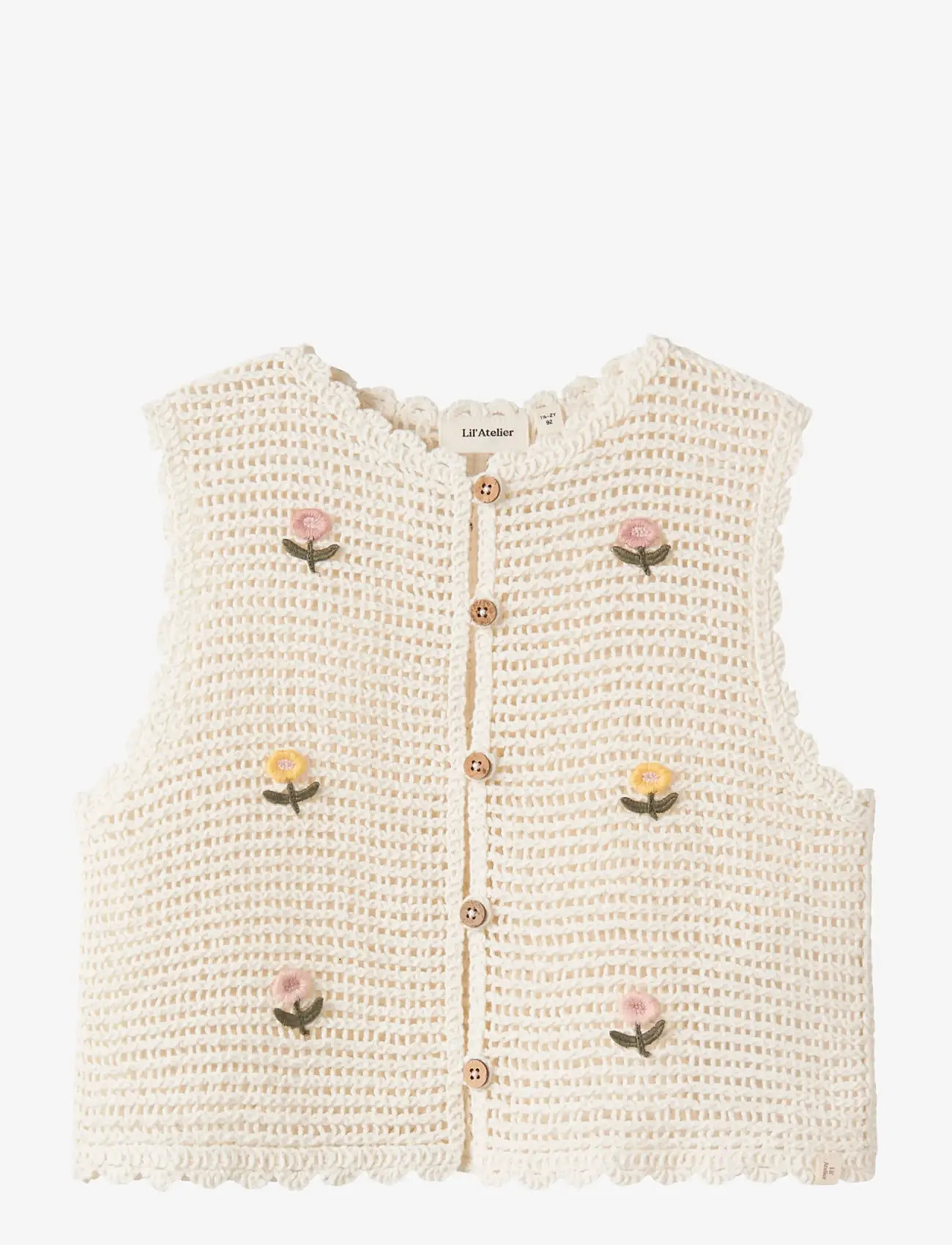 Lil'Atelier - NMFFLORA KNIT VEST LIL - vests - coconut milk - 0