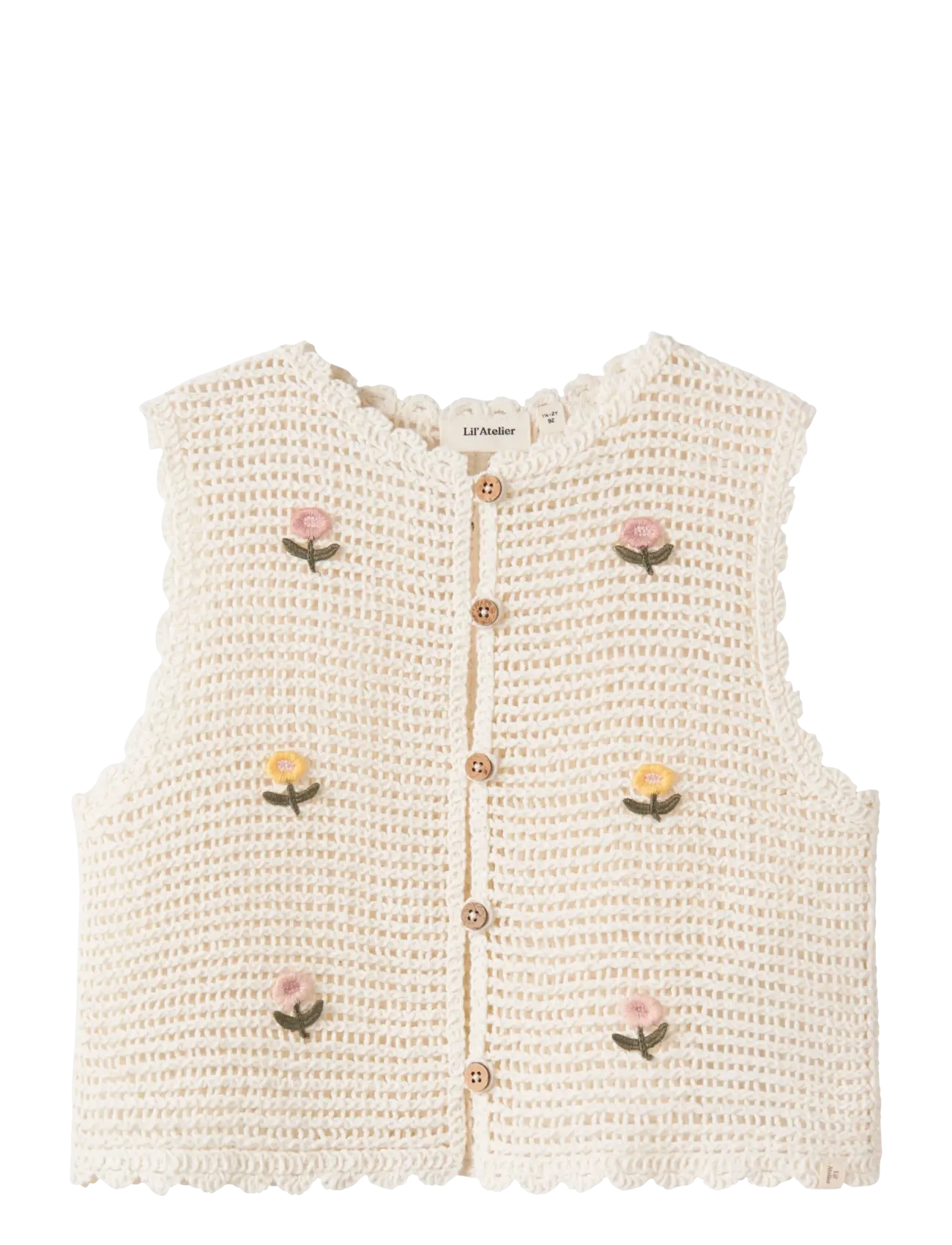 Lil'Atelier NMFFLORA KNIT VEST LIL - Kinder 98-134 - COCONUT MILK / cream