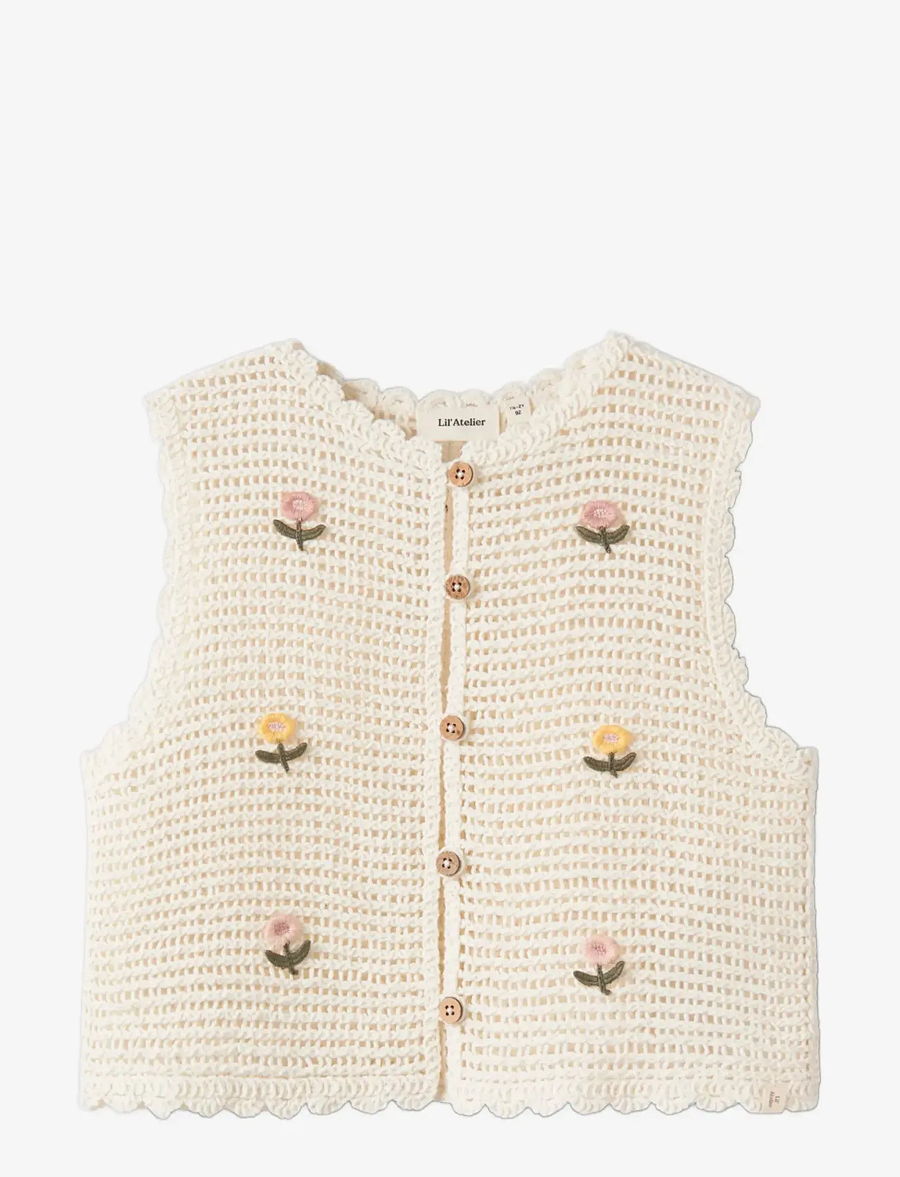 Lil'Atelier - NMFFLORA KNIT VEST LIL - vests - coconut milk - 2