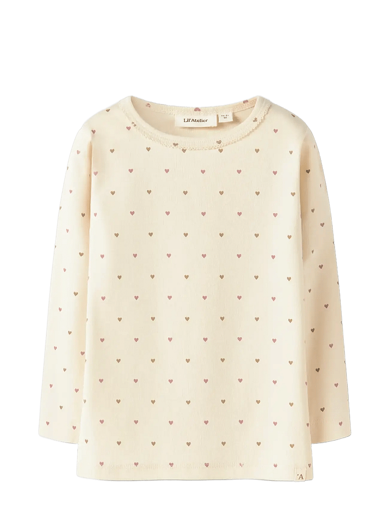 Lil'Atelier - NMFLALO TIG LS SLIM TOP LIL - langærmede t-shirts - turtledove - 1