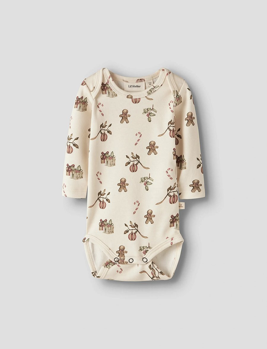 Lil'Atelier - NBNLAYO GIS LS SLIM BODY LIL - body z długimi rękawami - turtledove - 0