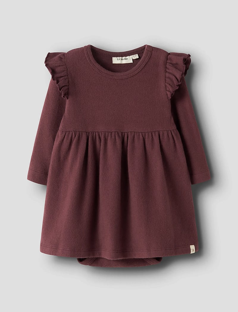 Lil'Atelier - NBFTHORA HUN LS BODY DRESS LIL - langärmelige babykleider - catawba grape - 0